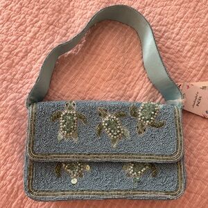 NWT beaded turtles handbag